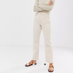 Weekday Row Ecru Straight Jeans